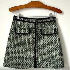 Dynamite Mint Green and Black Tweed Mini Skirt XS, fits slightly bigger